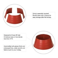 22 In. D Christmas Painted Red Metal Tree Collar (KD) -Christmas Decor Shop glitzhome christmas tree collars 2010600041 c3 1000