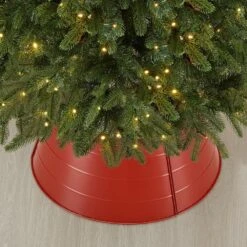 22 In. D Christmas Painted Red Metal Tree Collar (KD) -Christmas Decor Shop glitzhome christmas tree collars 2010600041 d4 1000