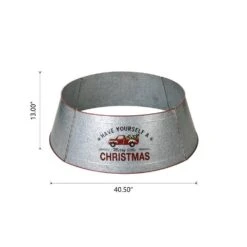 40.5 In. D Christmas Galvanized Metal Truck Tree Collar (KD) -Christmas Decor Shop glitzhome christmas tree collars 2010600042 4f 1000