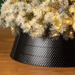 40.5 In. D Christmas Black Hammered Metal Tree Collar (KD) -Christmas Decor Shop glitzhome christmas tree collars 2010600044 44 1000