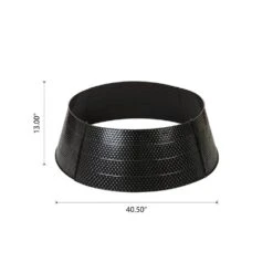 40.5 In. D Christmas Black Hammered Metal Tree Collar (KD) -Christmas Decor Shop glitzhome christmas tree collars 2010600044 4f 1000