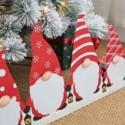 30 In. L Christmas Gnomes Metal Tree Collar -Christmas Decor Shop glitzhome christmas tree collars 2010600047 1f 1000