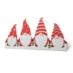 30 In. L Christmas Gnomes Metal Tree Collar