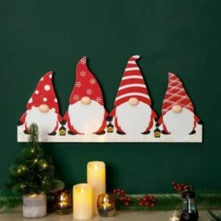 30 In. L Christmas Gnomes Metal Tree Collar -Christmas Decor Shop glitzhome christmas tree collars 2010600047 77 1000