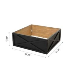 32 In. L Black Wooden Christmas Tree Collar(KD) -Christmas Decor Shop glitzhome christmas tree collars 2010600049 4f 1000