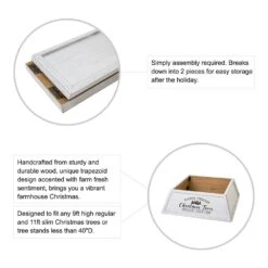 32 In. L White Trapezoid In. Farm Fresh In. Christmas Tree Collar (KD) -Christmas Decor Shop glitzhome christmas tree collars 2010600050 c3 1000