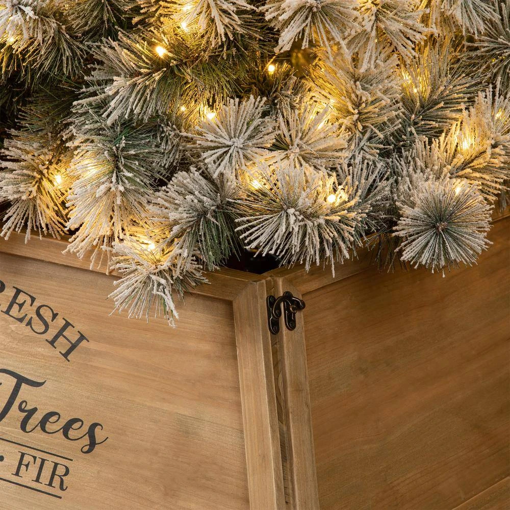 40 In. L Natural Wooden Trapezoid In. Farm Fresh In. Christmas Tree Collar (KD) 9 40 In. L Natural Wooden Trapezoid In. Farm Fresh In. Christmas Tree Collar (KD) - Image 7