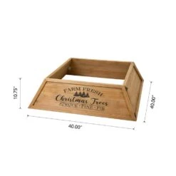 40 In. L Natural Wooden Trapezoid In. Farm Fresh In. Christmas Tree Collar (KD) 13 40 In. L Natural Wooden Trapezoid In. Farm Fresh In. Christmas Tree Collar (KD) -Christmas Decor Shop glitzhome christmas tree collars 2010600055 4f 1000