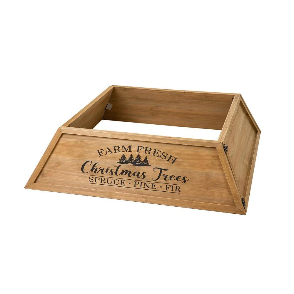 40 In. L Natural Wooden Trapezoid In. Farm Fresh In. Christmas Tree Collar (KD) 3 40 In. L Natural Wooden Trapezoid In. Farm Fresh In. Christmas Tree Collar (KD)