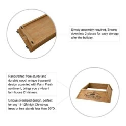 40 In. L Natural Wooden Trapezoid In. Farm Fresh In. Christmas Tree Collar (KD) 12 40 In. L Natural Wooden Trapezoid In. Farm Fresh In. Christmas Tree Collar (KD) -Christmas Decor Shop glitzhome christmas tree collars 2010600055 c3 1000