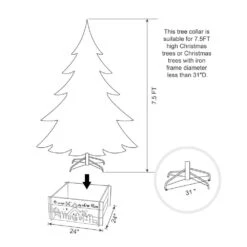 24 In. L Wooden Nativity Scene Tree Collar -Christmas Decor Shop glitzhome christmas tree collars 2010600057 4f 1000