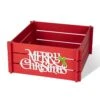24 In. L Red "MERRY CHRISTMAS" Wooden Crate Tree Collar -Christmas Decor Shop glitzhome christmas tree collars 2010600059 64 1000