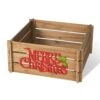 24 In. L Natural Wooden "MERRY CHRISTMAS" Solid Wood Crate Tree Collar -Christmas Decor Shop glitzhome christmas tree collars 2010600061 64 1000