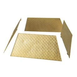 25.75 In. L Trapezoid Gold Metal Weave Tree Collar -Christmas Decor Shop glitzhome christmas tree collars 2010600066 4f 1000