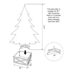 26 In. L Washed Black Wooden Tree Collar -Christmas Decor Shop glitzhome christmas tree collars 2010600072 fa 1000