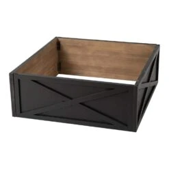 32.25 In. L Black Wooden Tree Collar