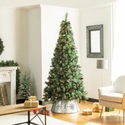 26 In. D Snowflake Cutout Metal Tree Collar With Light String (KD) -Christmas Decor Shop glitzhome christmas tree collars gh2004600004 77 1000