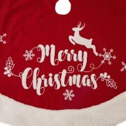 48 In. D Fabric Christmas Tree Skirt In Merry Christmas 13 48 In. D Fabric Christmas Tree Skirt In Merry Christmas -Christmas Decor Shop glitzhome christmas tree skirts 1113202455 1f 1000