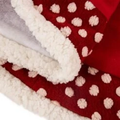 48 In. D Fabric Christmas Tree Skirt In Pompom -Christmas Decor Shop glitzhome christmas tree skirts 1113202460 4f 1000
