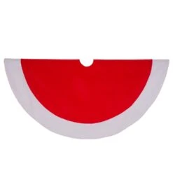 42 In. D Felt Christmas Tree Skirt In Traditional Red And White -Christmas Decor Shop glitzhome christmas tree skirts 1113202550 44 1000