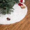 48 In. D White Plush Christmas Tree Skirt -Christmas Decor Shop glitzhome christmas tree skirts 1113202574 64 1000