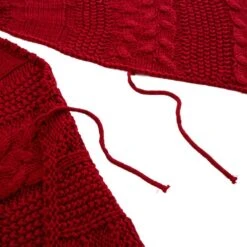 52 In. D Knitted Acrylic Red Christmas Tree Skirt -Christmas Decor Shop glitzhome christmas tree skirts 1113202582 4f 1000