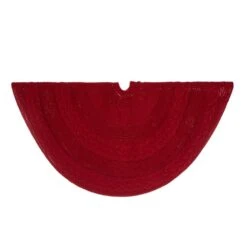 52 In. D Knitted Acrylic Red Christmas Tree Skirt -Christmas Decor Shop glitzhome christmas tree skirts 1113202582 fa 1000