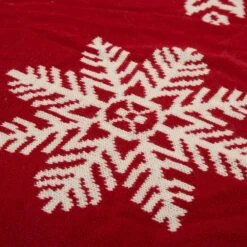 48 In. D Knitted Christmas Tree Skirt In Snowflake -Christmas Decor Shop glitzhome christmas tree skirts 1113202620 44 1000