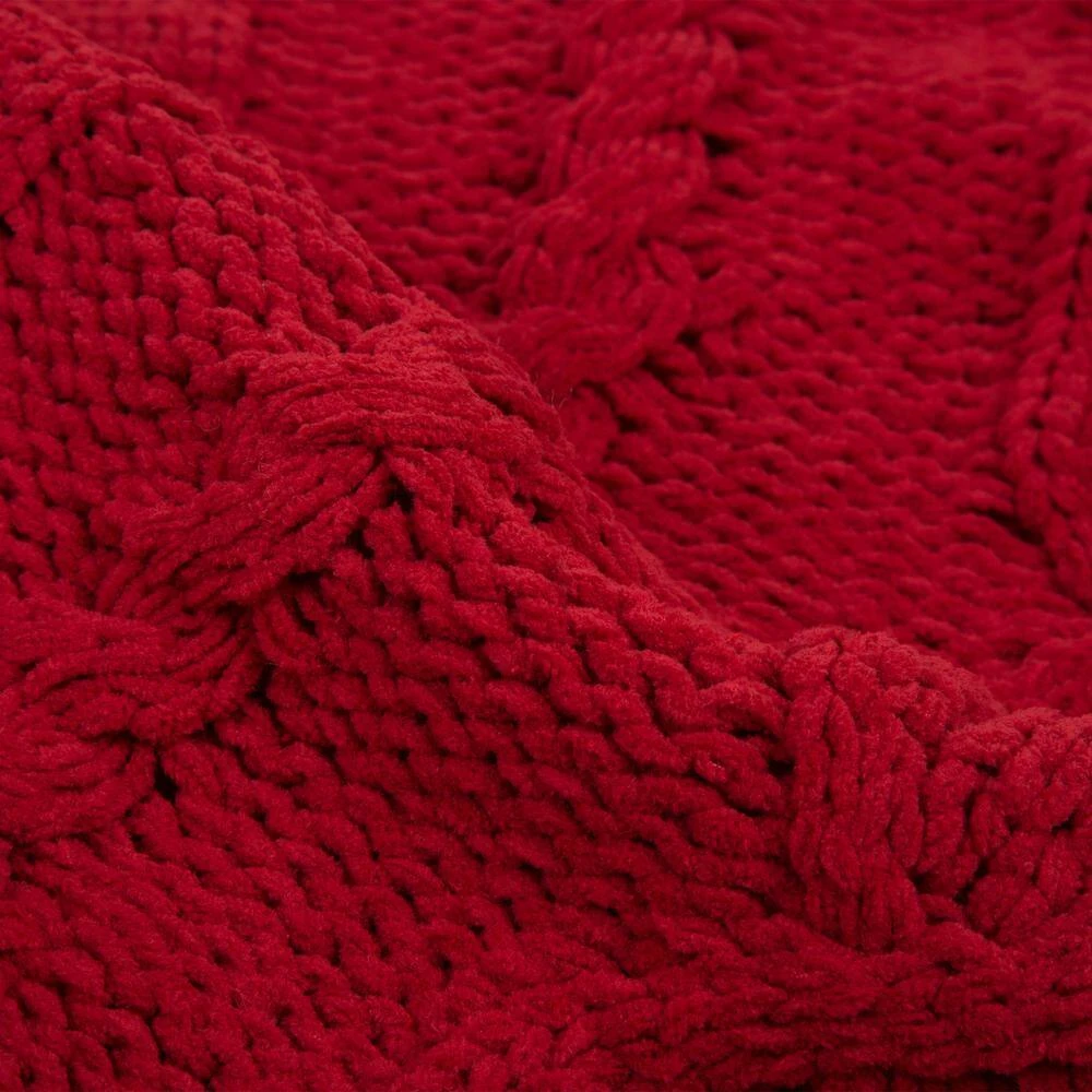 52 In. D Knitted Polyester Red Christmas Tree Skirt 7 52 In. D Knitted Polyester Red Christmas Tree Skirt - Image 5