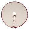 52 In. D Knitted Polyester White Christmas Tree Skirt With Red Trim And Pompom -Christmas Decor Shop glitzhome christmas tree skirts 1113203194 64 1000