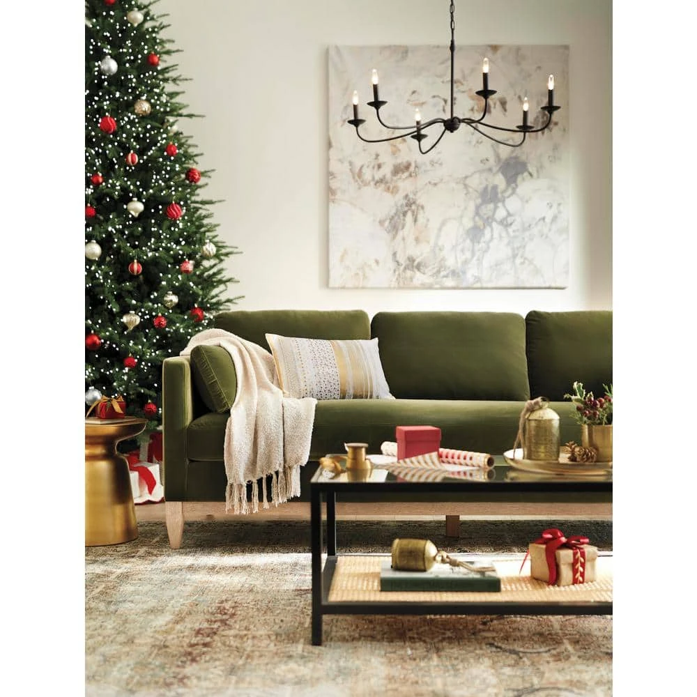 52 In. D Knitted Polyester White Christmas Tree Skirt With Red Trim And Pompom 6 52 In. D Knitted Polyester White Christmas Tree Skirt With Red Trim And Pompom - Image 4