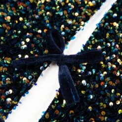 48 In. D Navy Blue Sequin Christmas Tree Skirt -Christmas Decor Shop glitzhome christmas tree skirts 2004700078 1f 1000