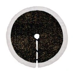 48 In. D Navy Blue Sequin Christmas Tree Skirt