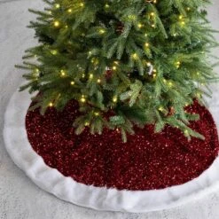 48 In. D Red Sequin Christmas Tree Skirt -Christmas Decor Shop glitzhome christmas tree skirts 2004700079 31 1000