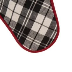 48 In. D Black And White Plaid Fabric Christmas Tree Skirt And 2-Pack 20 In. Stocking (Set Of 3) -Christmas Decor Shop glitzhome christmas tree skirts 2004700109 44 1000