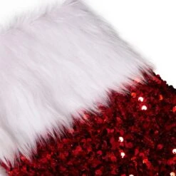 48 In. D Red Sequin Christmas Tree Skirt And 2-Pack Christmas Stockings (Set Of 3) 13 48 In. D Red Sequin Christmas Tree Skirt And 2-Pack Christmas Stockings (Set Of 3) -Christmas Decor Shop glitzhome christmas tree skirts 2004700117 1f 1000