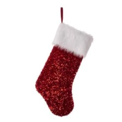 48 In. D Red Sequin Christmas Tree Skirt And 2-Pack Christmas Stockings (Set Of 3) 11 48 In. D Red Sequin Christmas Tree Skirt And 2-Pack Christmas Stockings (Set Of 3) -Christmas Decor Shop glitzhome christmas tree skirts 2004700117 c3 1000