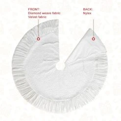 48 In. D Deluxe White Velvet Ruffled Christmas Tree Skirt -Christmas Decor Shop glitzhome christmas tree skirts 2020100002 1f 1000