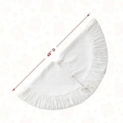 48 In. D Deluxe White Velvet Ruffled Christmas Tree Skirt -Christmas Decor Shop glitzhome christmas tree skirts 2020100002 44 1000