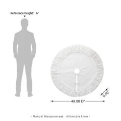 48 In. D Deluxe White Velvet Ruffled Christmas Tree Skirt -Christmas Decor Shop glitzhome christmas tree skirts 2020100002 c3 1000