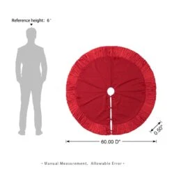 60 In. Dia Oversized Deluxe Red Velvet Ruffled Christmas Tree Skirt -Christmas Decor Shop glitzhome christmas tree skirts 2020100003 4f 1000