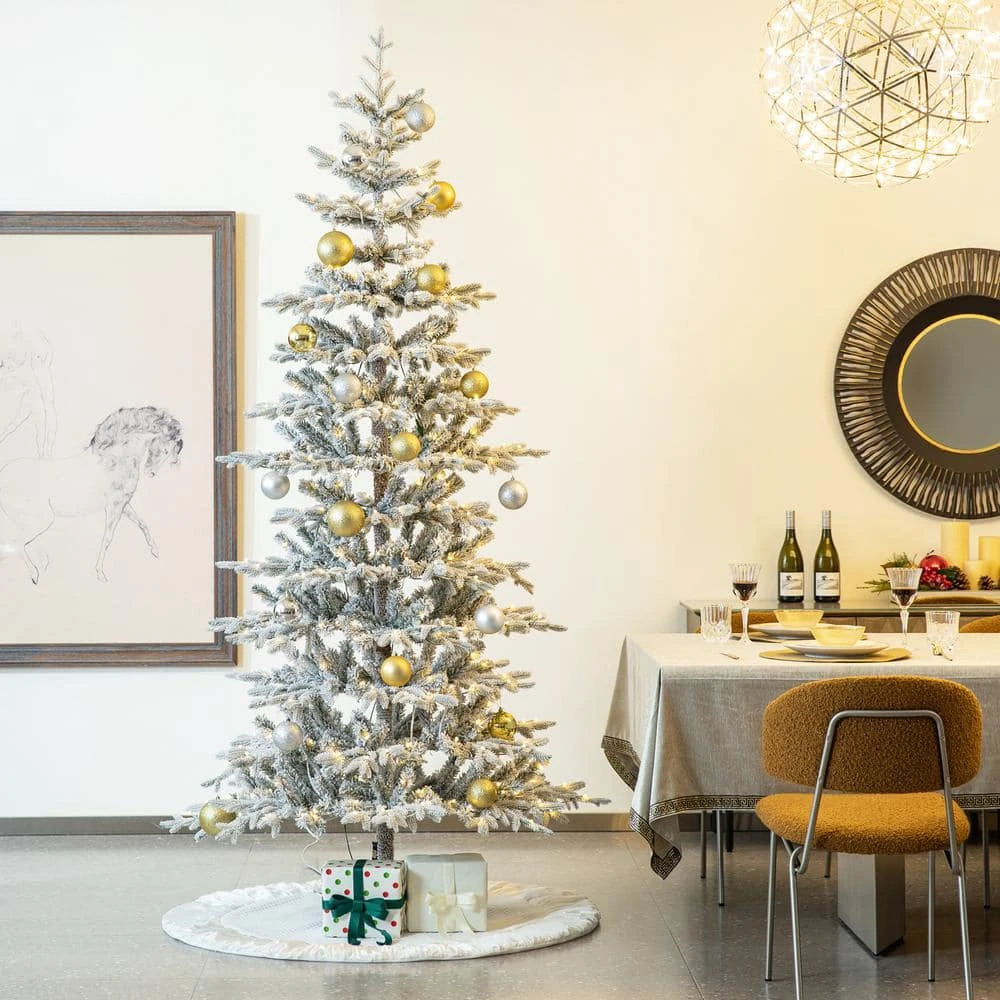 60 In. D Oversized Deluxe White Velvet Ruffled Christmas Tree Skirt 13 60 In. D Oversized Deluxe White Velvet Ruffled Christmas Tree Skirt - Image 11