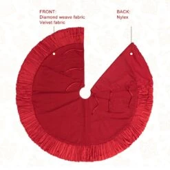 72 In. D Oversized Deluxe Red Velvet Ruffled Christmas Tree Skirt -Christmas Decor Shop glitzhome christmas tree skirts 2020100005 44 1000