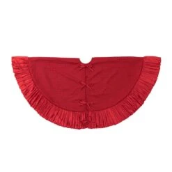 72 In. D Oversized Deluxe Red Velvet Ruffled Christmas Tree Skirt -Christmas Decor Shop glitzhome christmas tree skirts 2020100005 c3 1000