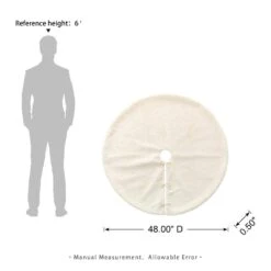 48 In. D White Reversible Faux Rabbit Fur/Korean Fleece Christmas Tree Skirt 13 48 In. D White Reversible Faux Rabbit Fur/Korean Fleece Christmas Tree Skirt -Christmas Decor Shop glitzhome christmas tree skirts 2020100007 4f 1000