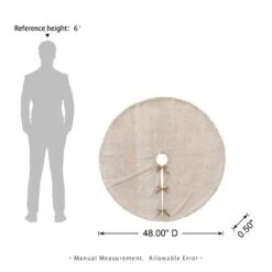 48 In. D Milk Coffee Brown Reversible Faux Rabbit Fur/Korean Fleece Christmas Tree Skirt -Christmas Decor Shop glitzhome christmas tree skirts 2020100008 4f 1000