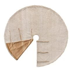 48 In. D Milk Coffee Brown Reversible Faux Rabbit Fur/Korean Fleece Christmas Tree Skirt -Christmas Decor Shop glitzhome christmas tree skirts 2020100008 c3 1000