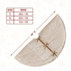 48 In. D Milk Coffee Brown Reversible Faux Rabbit Fur/Korean Fleece Christmas Tree Skirt -Christmas Decor Shop glitzhome christmas tree skirts 2020100008 fa 1000