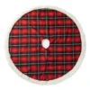 48 In. D Red And Black Plaid Reversible Sherpa/Flannel Christmas Tree Skirt -Christmas Decor Shop glitzhome christmas tree skirts 2020100011 64 1000