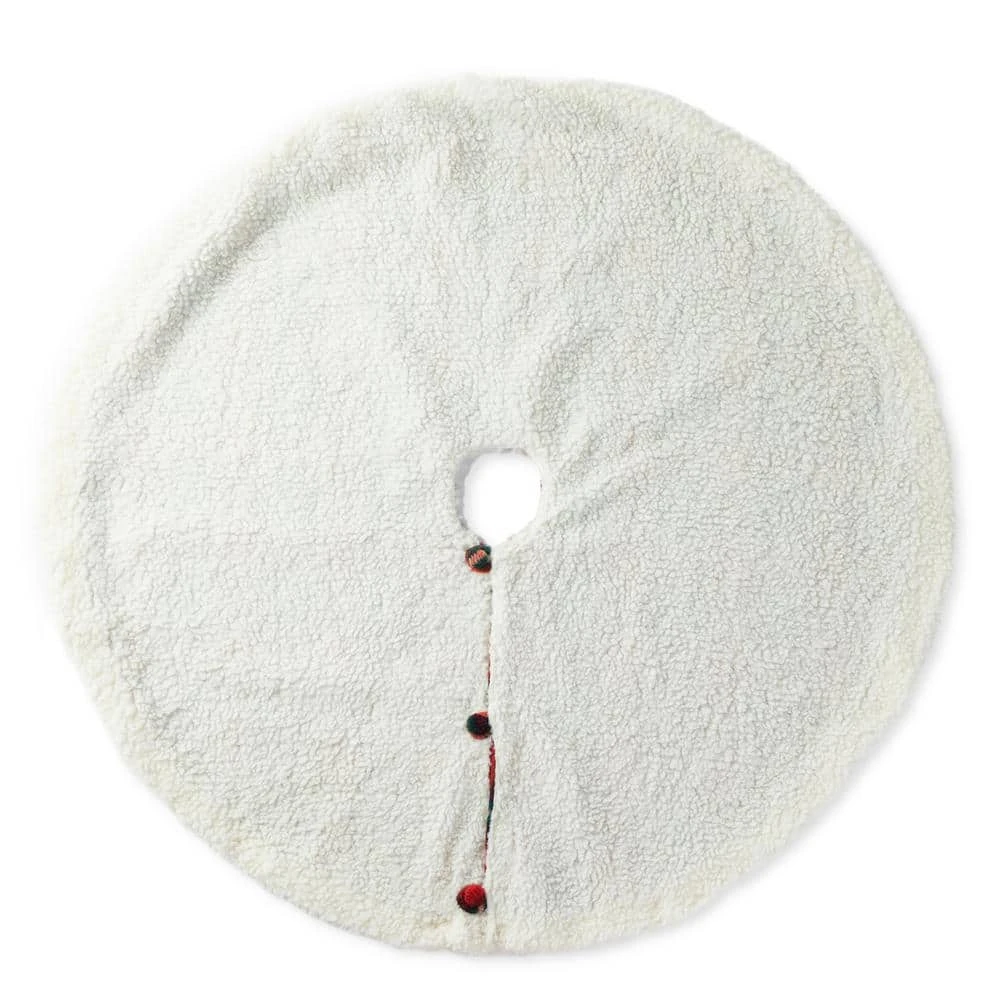 48 In. D Red And Black Plaid Reversible Sherpa/Flannel Christmas Tree Skirt 11 48 In. D Red And Black Plaid Reversible Sherpa/Flannel Christmas Tree Skirt - Image 9